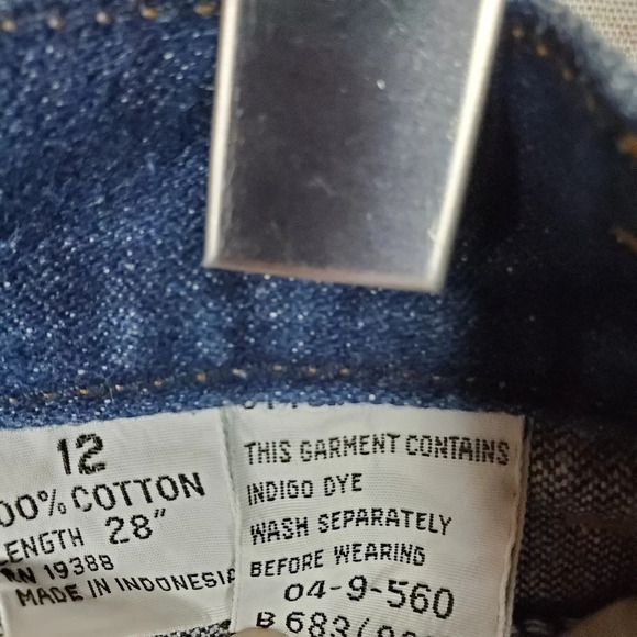 Vintage 80s Ribcage High Waist Jeans Pleated Waist  Taper Leg Cotton Size 12 - Picture 12 of 13